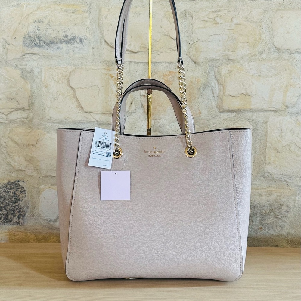 Kate spade 3 compartment chain shoulder bag warm beige NWT authentic